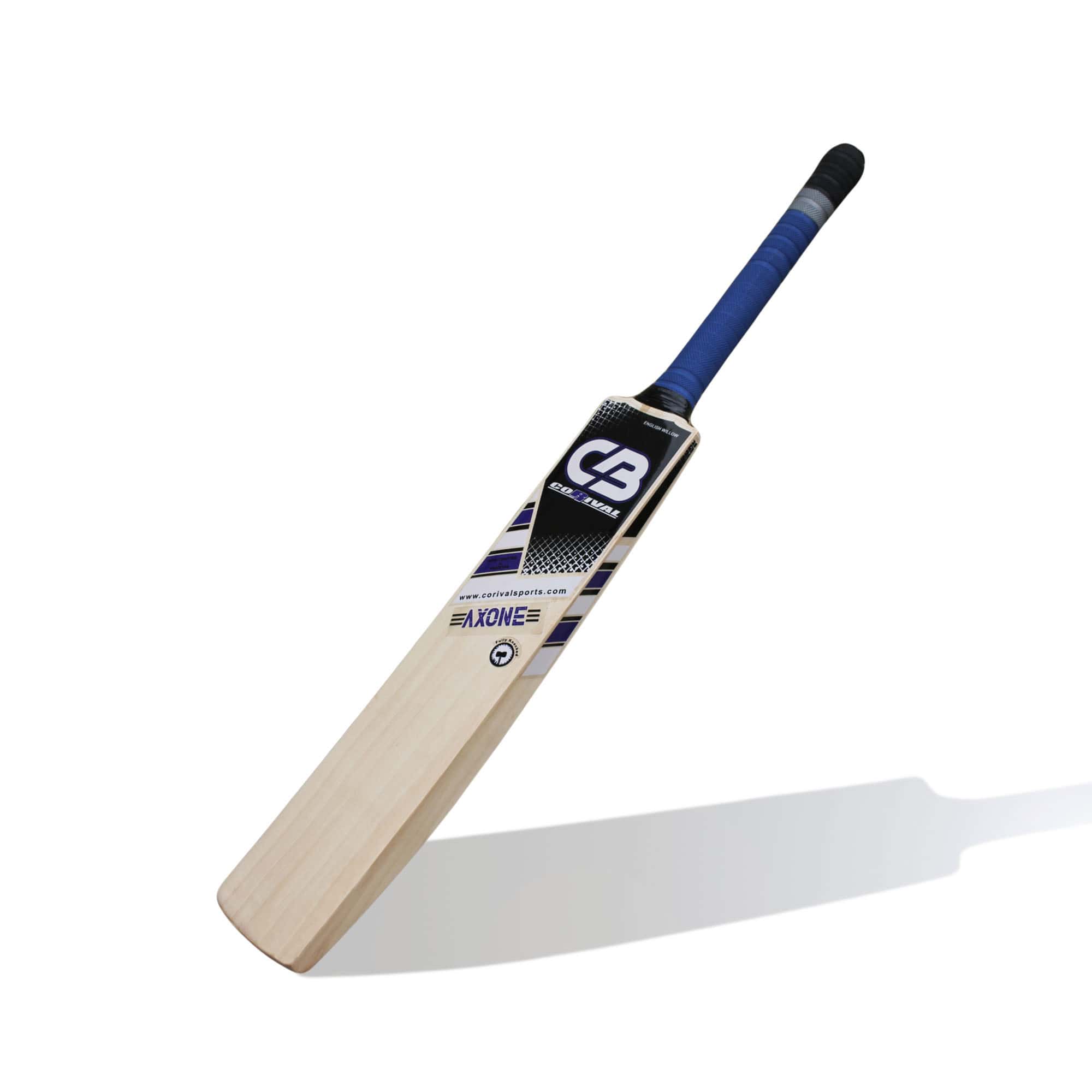 CB Axone English Willow Cricket Bat by Corival Sports handcrafted in Sialkot Pakistan for professional leather ball cricket
